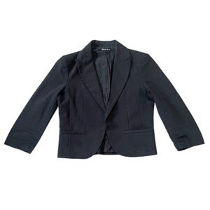 Amanda + Chelsea Cropped Classic Black Blazer Size 8P Workwear Office Timeless